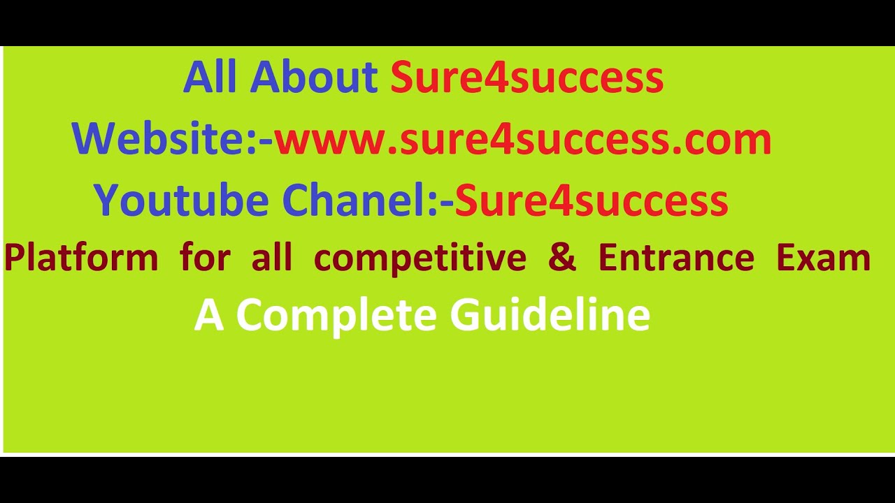 HOW TO SURE4SUCCESS HELP YOU||A PLATFORM FOR ALL COMPETITIVE & ENTRANCE EXAM||