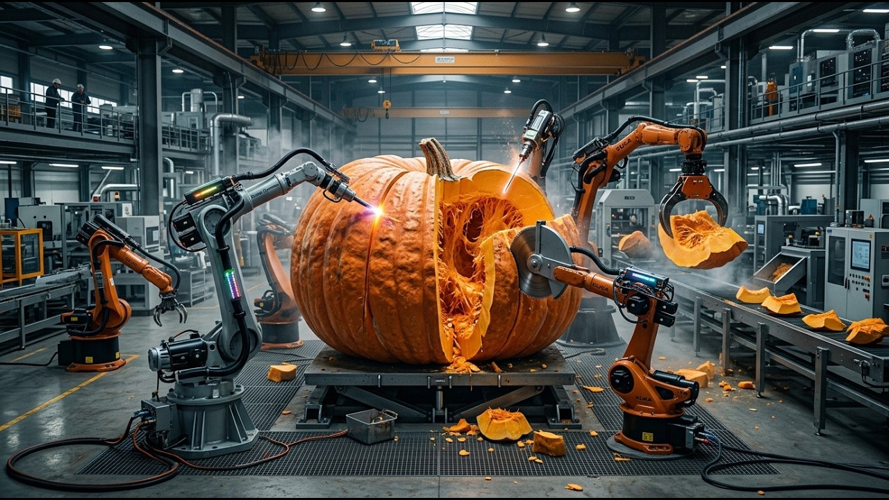 Inside a Automated Sweet Pumpkin Food Factory