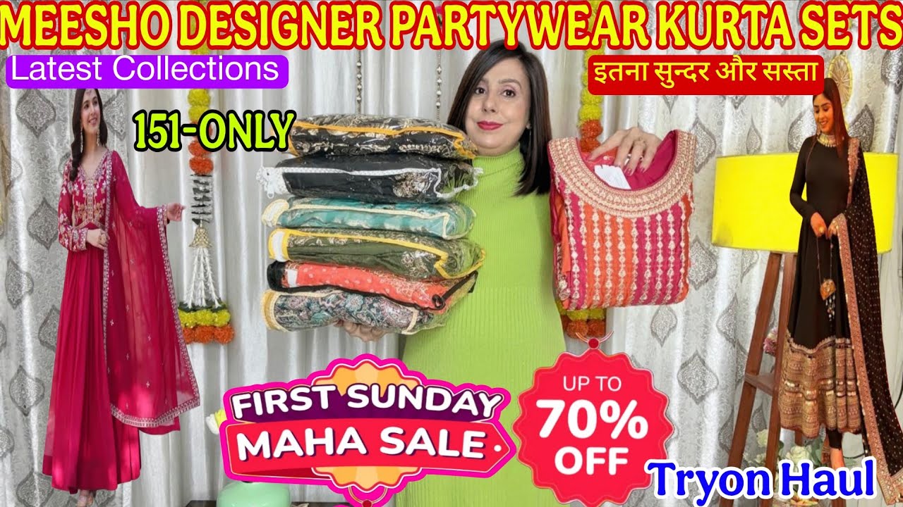Meesho Wedding/Partywear Kurti/Kurta Set Haul🥰Anarkali Set/Sharara Set  MEESHO MAHA SALE 