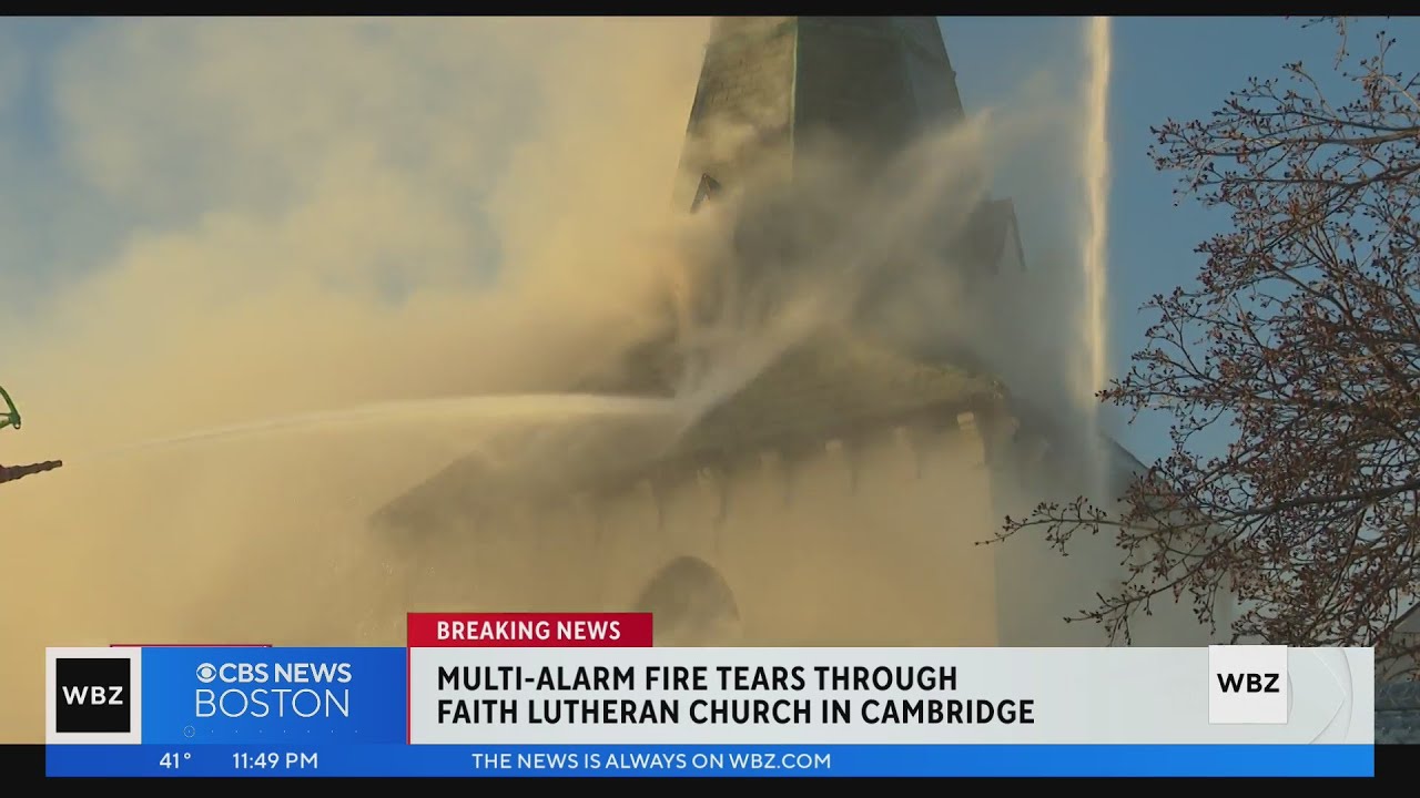 Heavy fire damages Faith Lutheran Church in Cambridge
