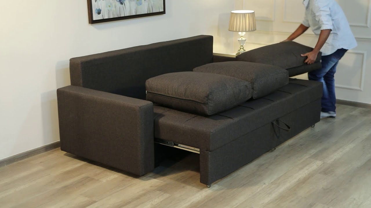 3 Seater Sofa Cum Bed with Storage