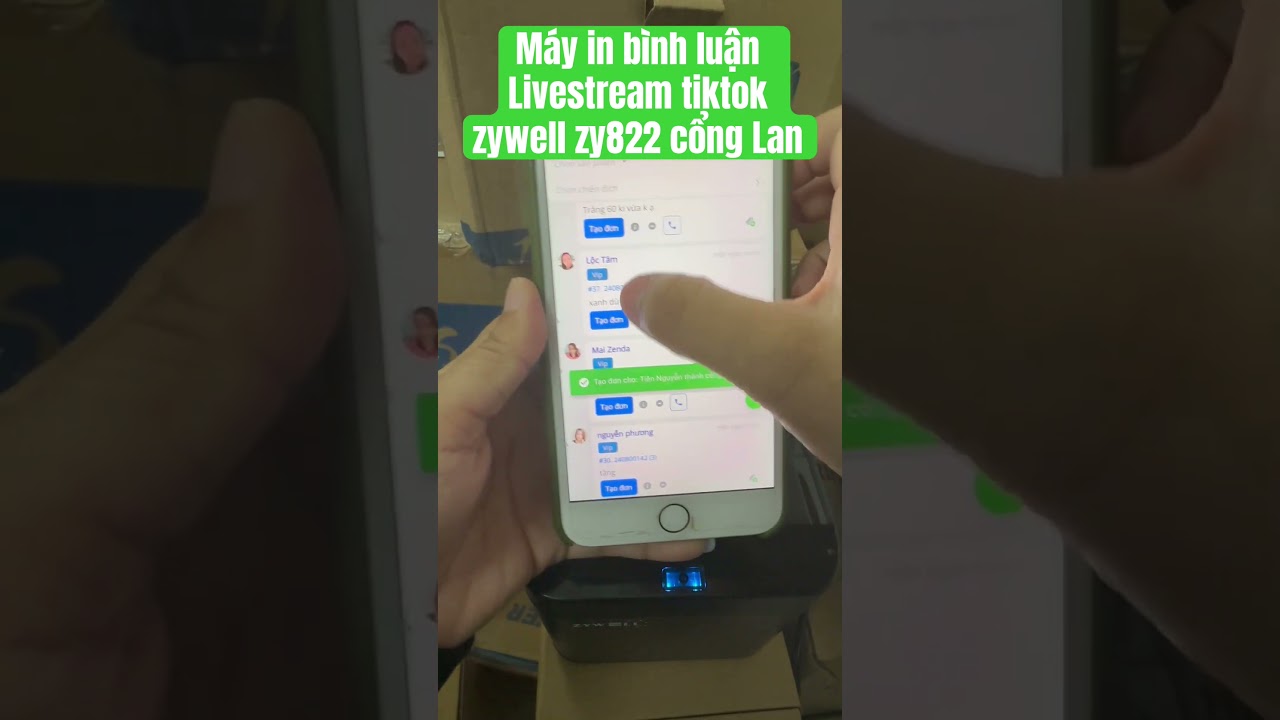 M&aacute;y in chốt đơn Livestream tiktok khi live zywell zy822