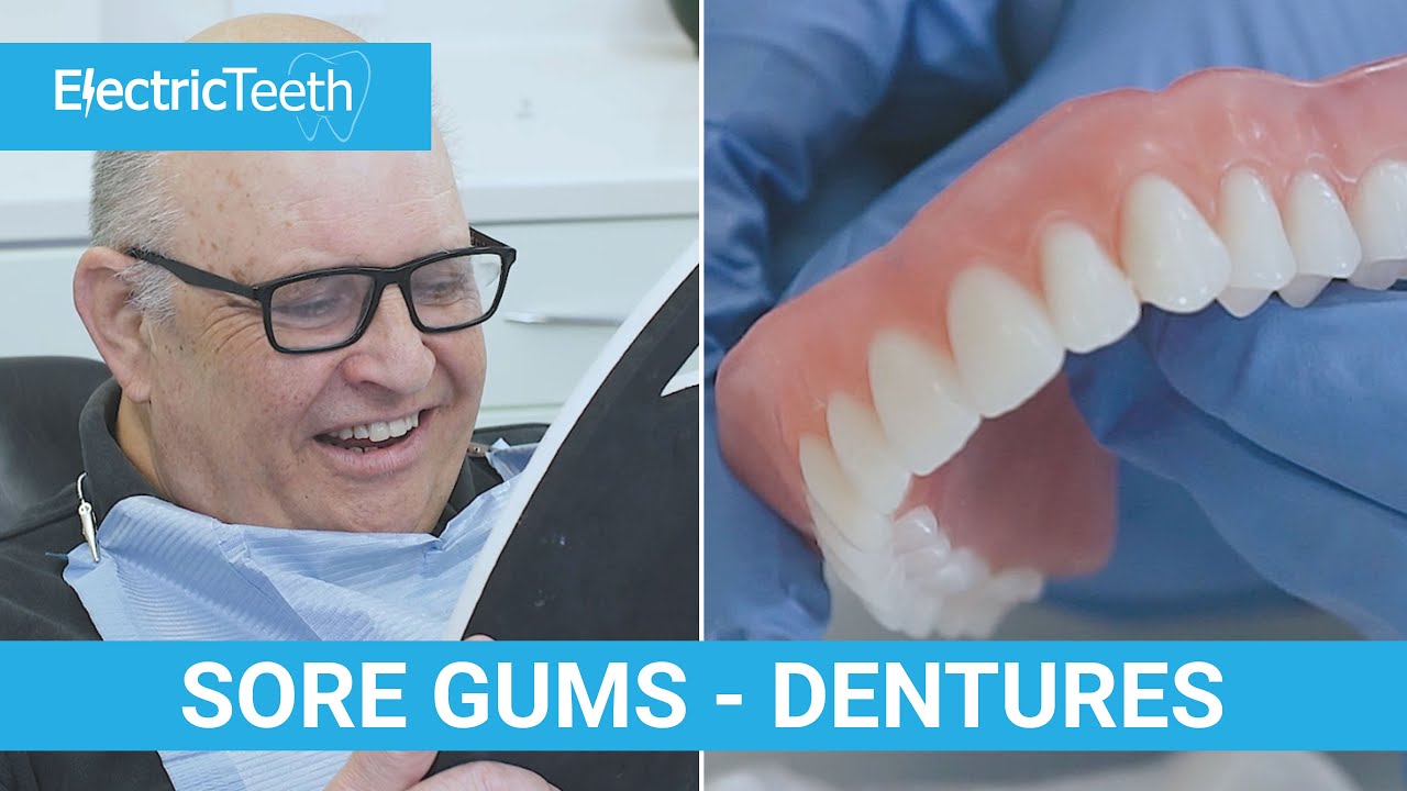 What is good for sore gums from dentures?