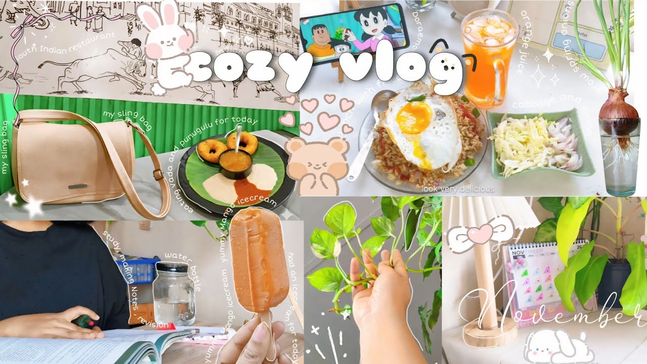 𑣲cozy asthetic vlog 🩷, productive day ,study, shopping, cooking, cleaning, enjoy every moment ✨