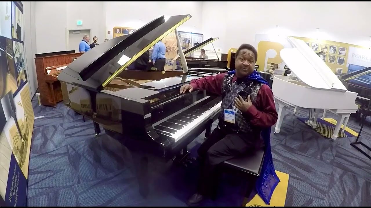 Kris Nicholson Test Drives The Ritmuller RS-183 Grand Piano At NAMM 2022 Day 2