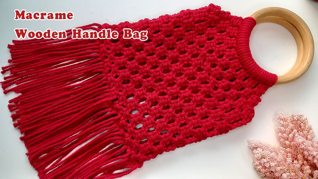 DIY Macrame wooden handle bag | Step by step | Chompu Macrame