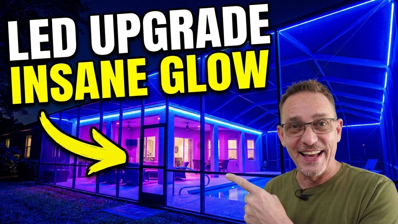 LIGHT Your POOL CAGE, SCREENED PORCH or PATIO with LED LIGHT STRIPS | RGBW 110v LED LIGHT STRIPS