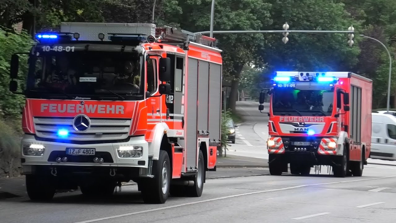 [Gro&szlig;einsatz in Schwimmhalle - Bullhorn!] Einsatzfahrten Feuerwehr Itzehoe + LZG Kreis Steinburg