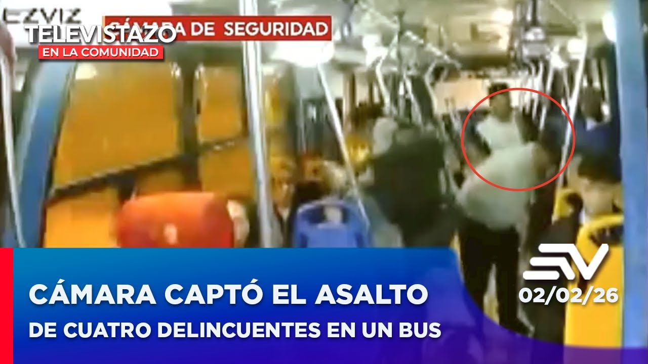Cámara captó el asalto de cuatro delincuentes en un bus en Quito | Televistazo en la Comunidad Quito
