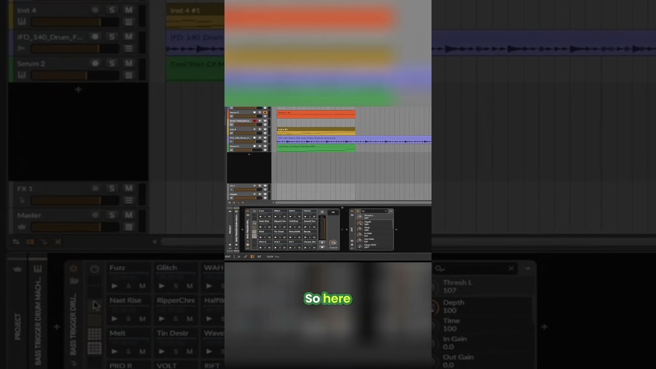 Bitwig: Trigger Effects on a Drum Machine [EASY Method] #shorts