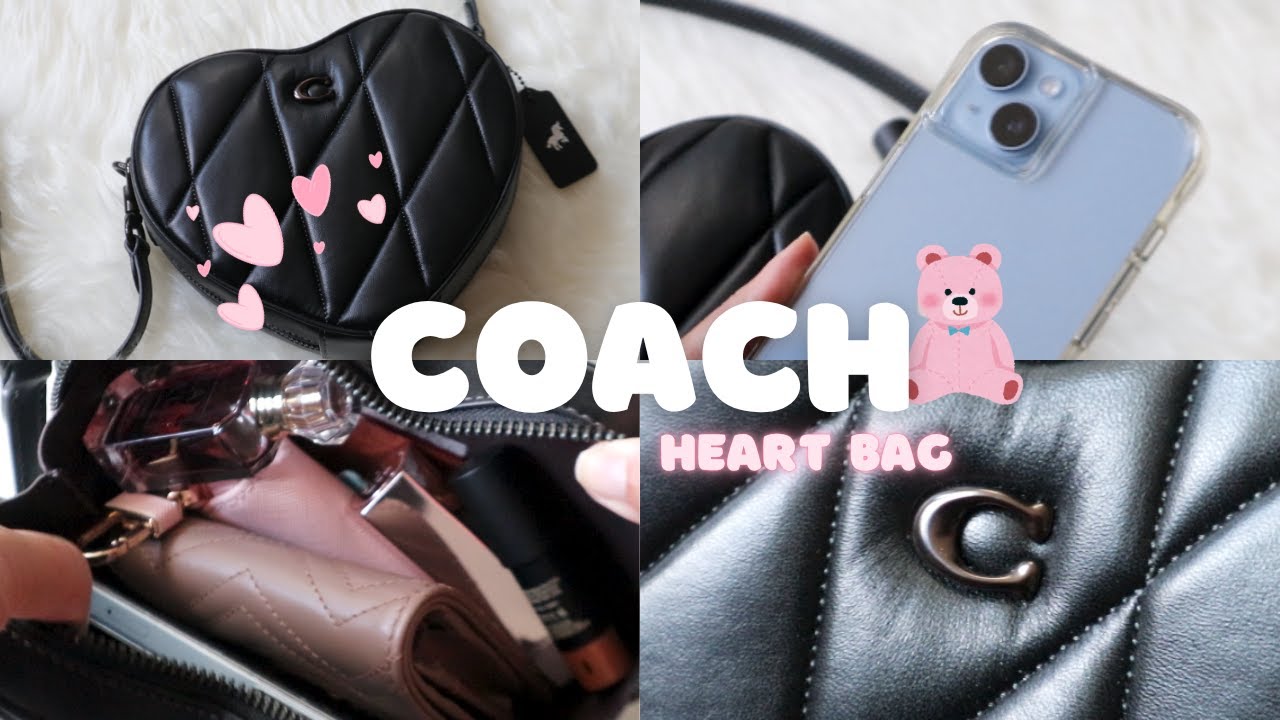 COACH HEART CROSSBODY WITH QUILTING ♥︎ review, what fits *relaxing*