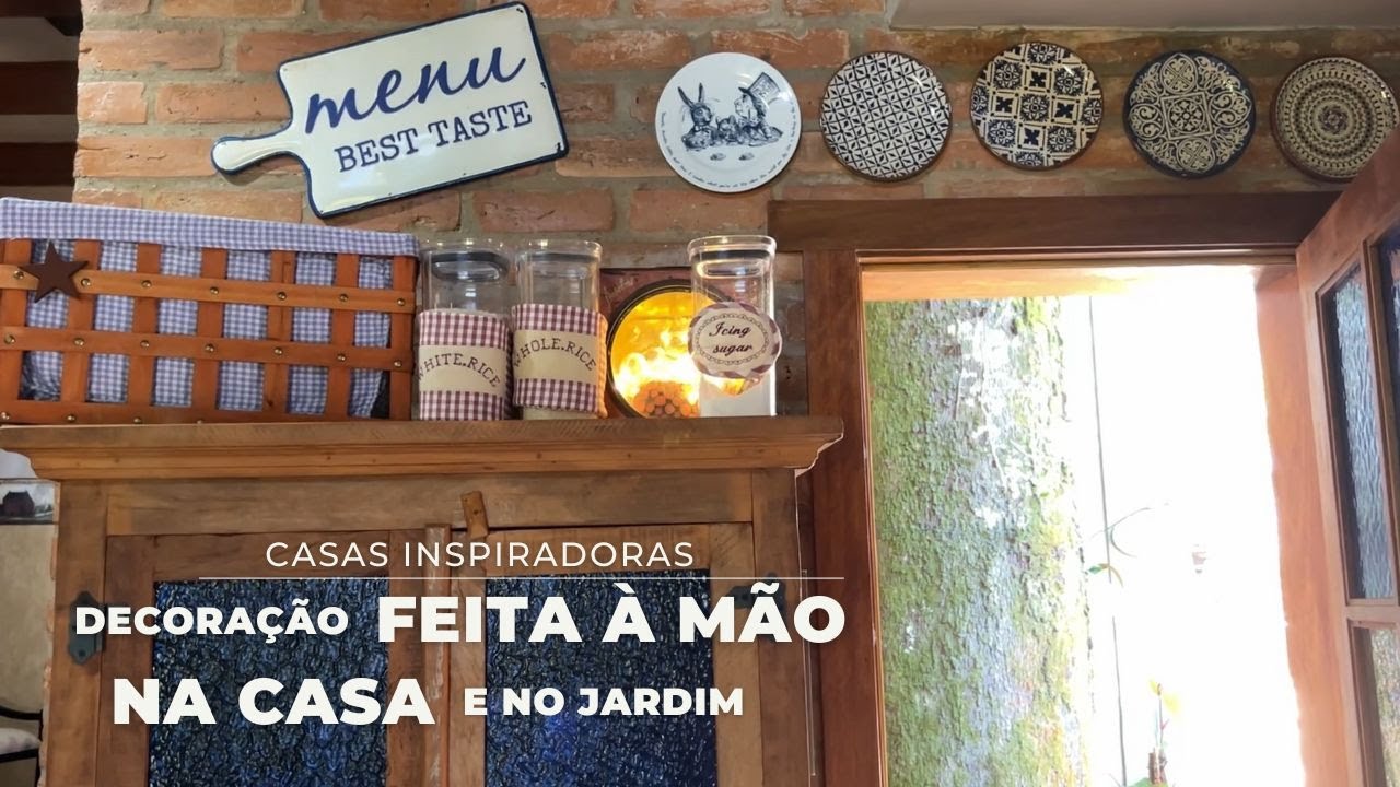 CASA COM MUITO ARTESANATO E AFETO NA DECORAÇÃO E NO JARDIM