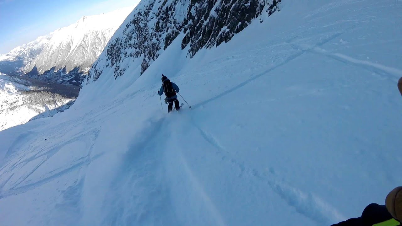 Ski freeride, Pas de Chèvre 7 mars 2016, Chamonix