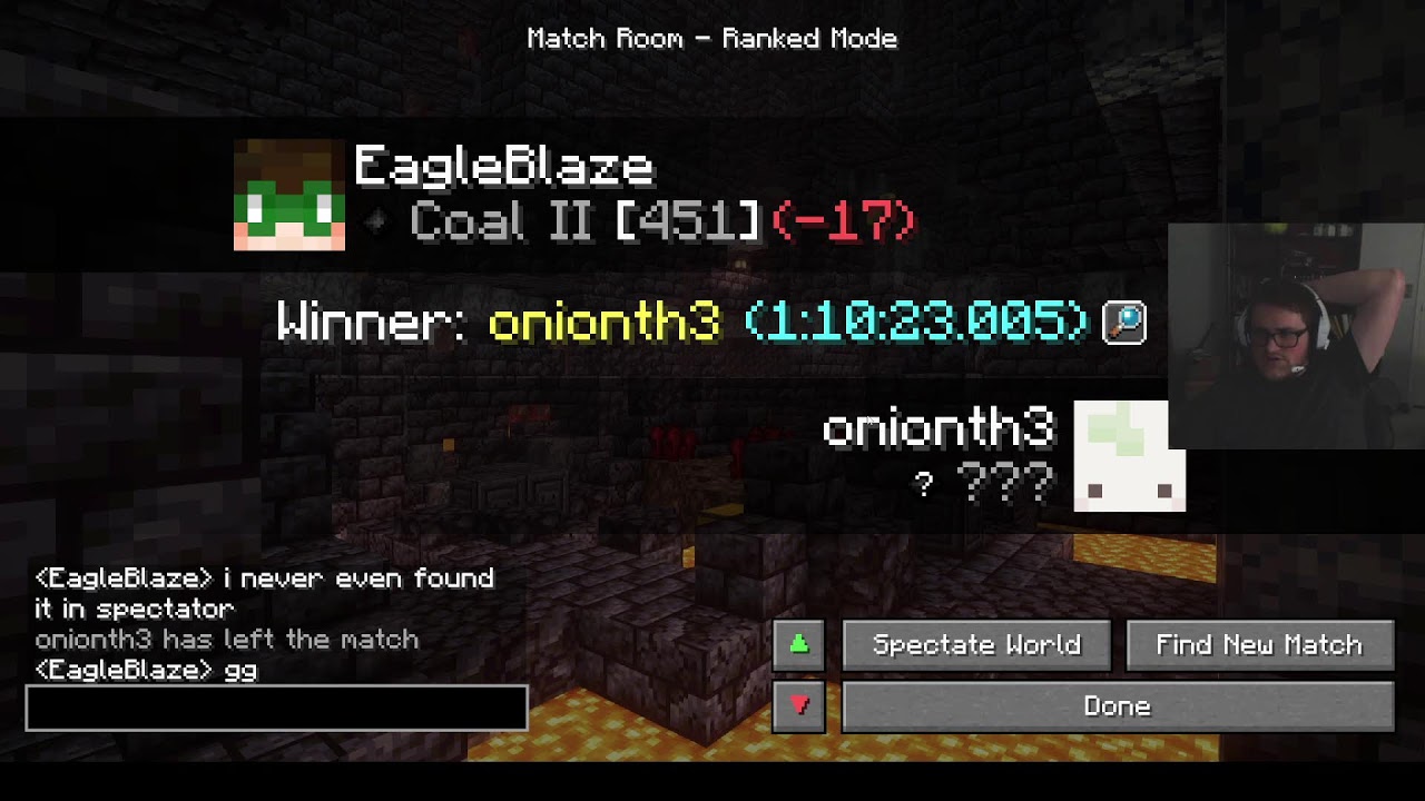 Just playing some MCSR and trying to practice and learn (Minecraft Speed Run Ranked)