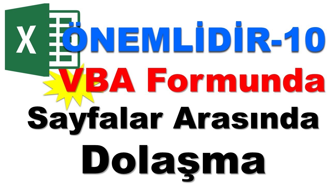 Excel VBA Formunda Sayfalar arasında dolaşma