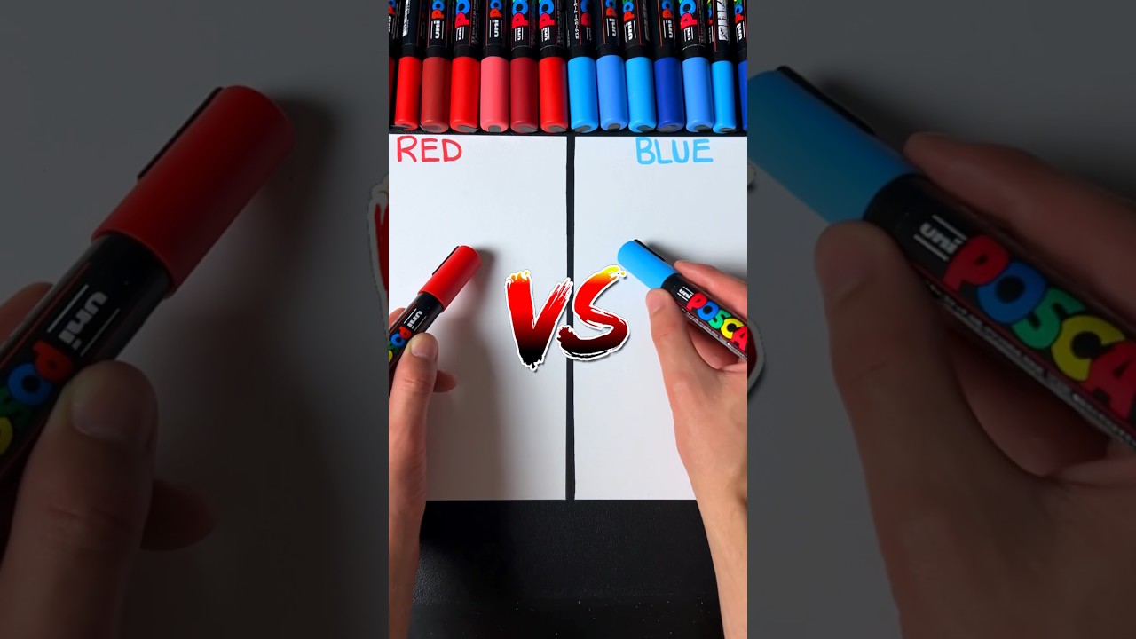 Drawing, But Red Side VS Blue Side&hellip; (#shorts)