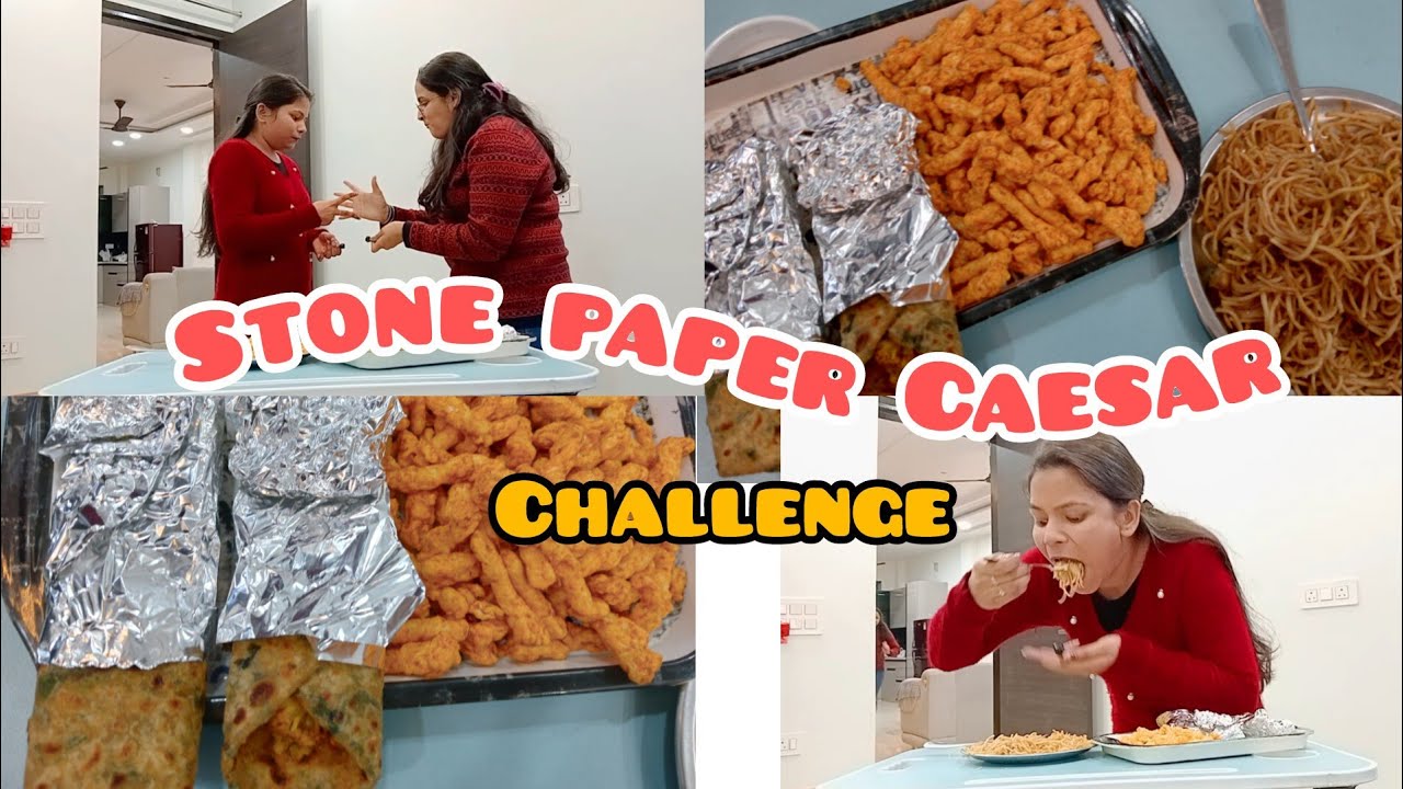 Challenge video stone paper Caesar #vlog #challenge #food #viral #friends #video