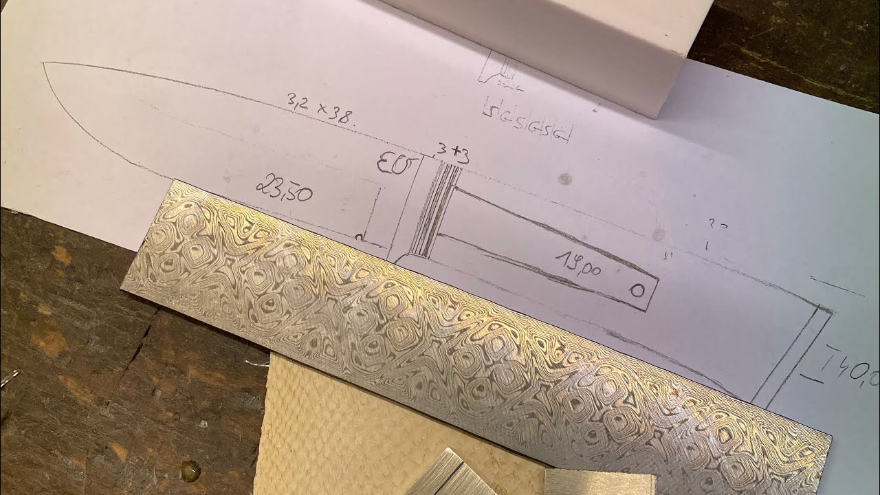 Messer bauen mit Damasteel Damast und Elforyn