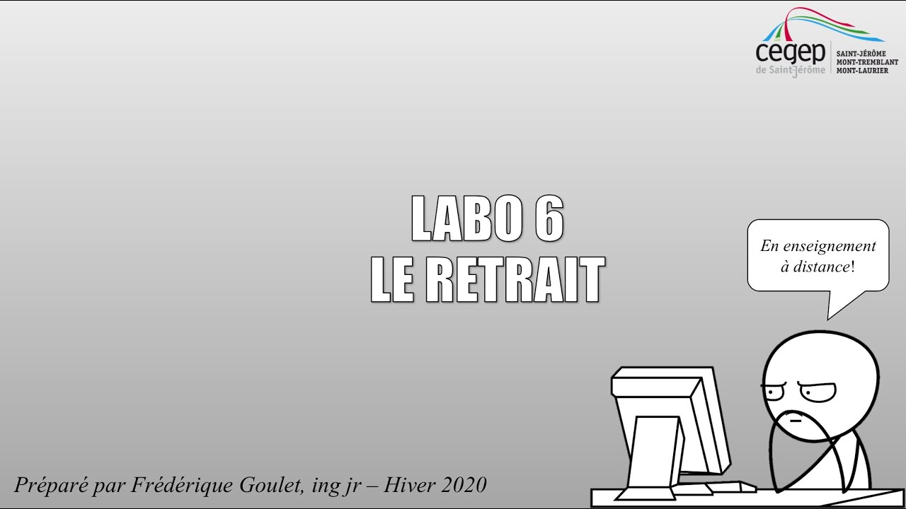 FDM - Laboratoire 6 - Le Retrait
