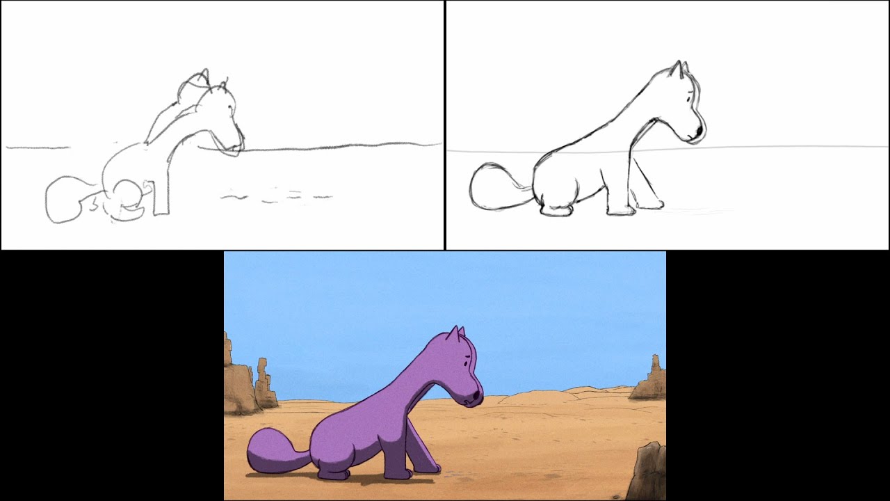 Divided by One: storyboards ➝ rough animation ➝ final