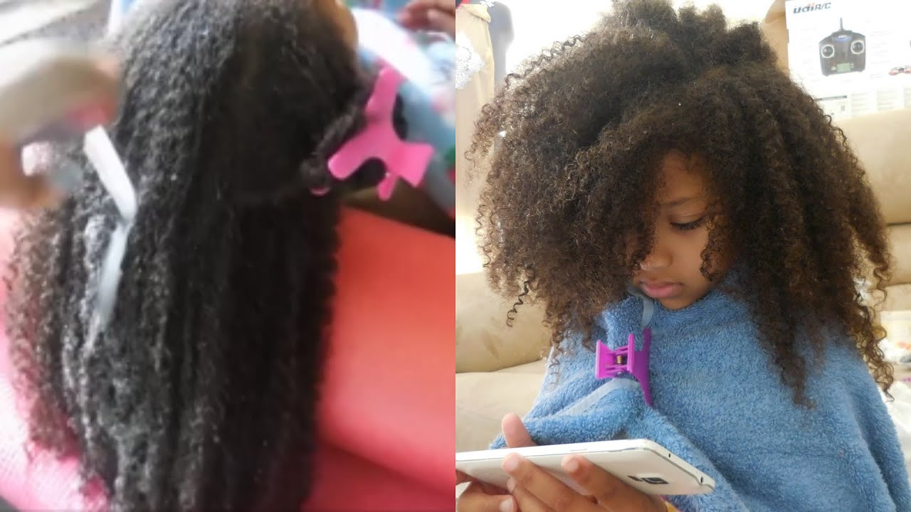 Wash/Style day for kids with CURLY THICK NATURAL hair. NO BRUSH OR COMB!