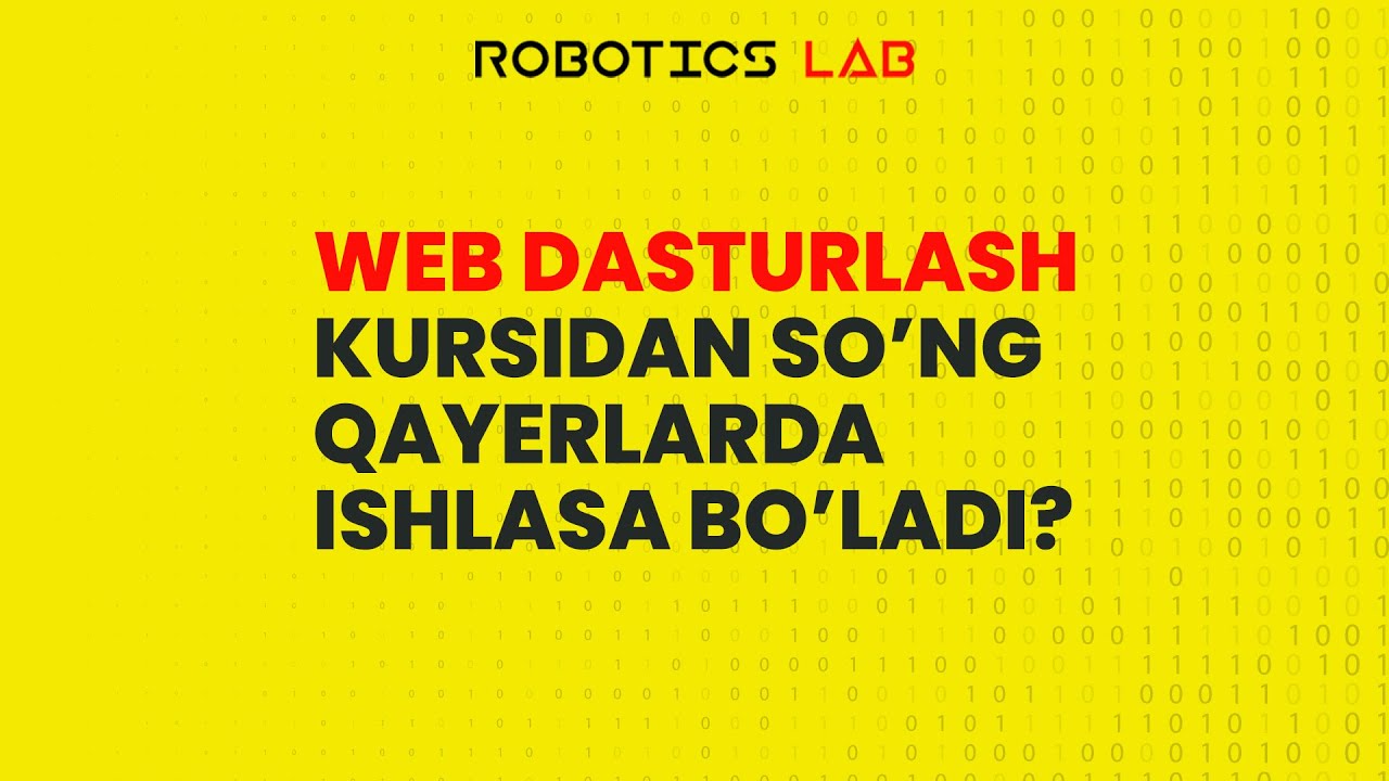 Web dasturlash kursida nimalar o'rganiladi? || Nizom Muhammadov