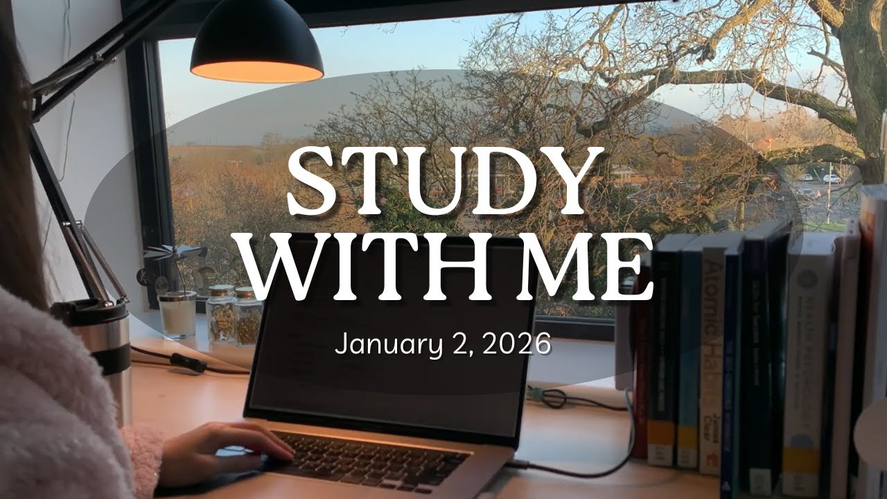 Study With Me 2 Hour Pomodoro Calm and Focus || Willow Study