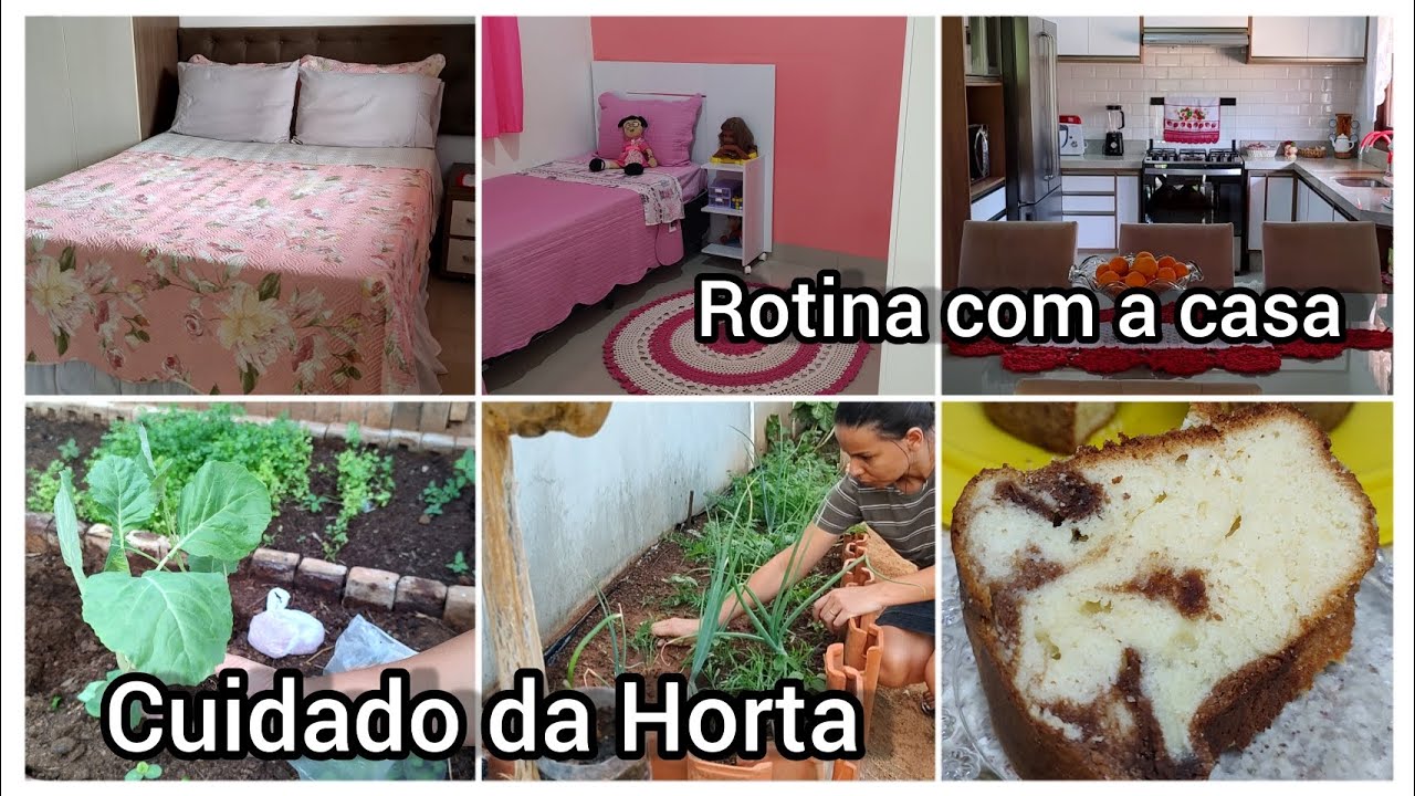 Rotina de uma dona de casa// plantei novas mudas na Horta//Bolo de creme de leite