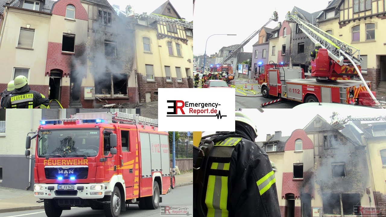 [GROSSALARM - HAUS IM VOLLBRAND] - Feuerwehr Velbert im Großeinsatz -