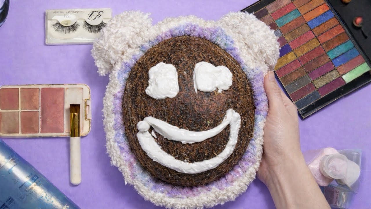 ASMR Makeup on Coconut (No Talking ) | Makeup for Sleep | 