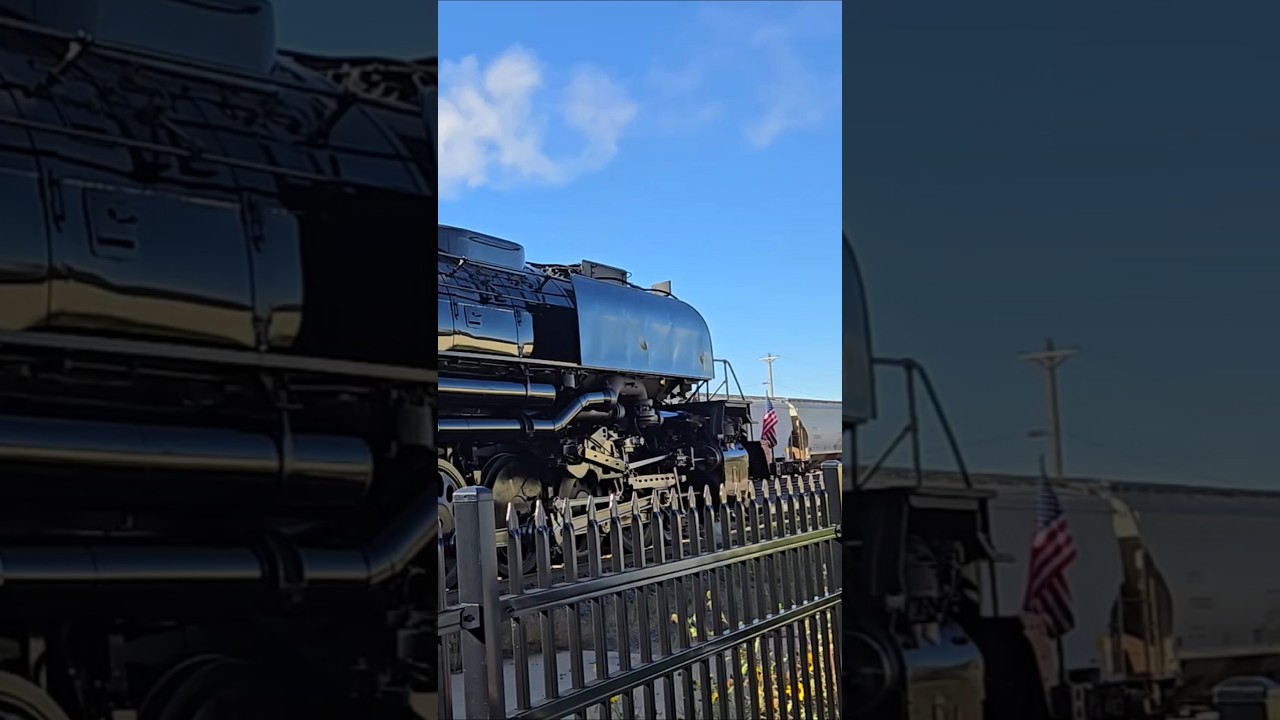 Bigboy 4014 with smoke deflectors sitting at Cheyenne Union Station in Cheyenne, Wyoming, 2025