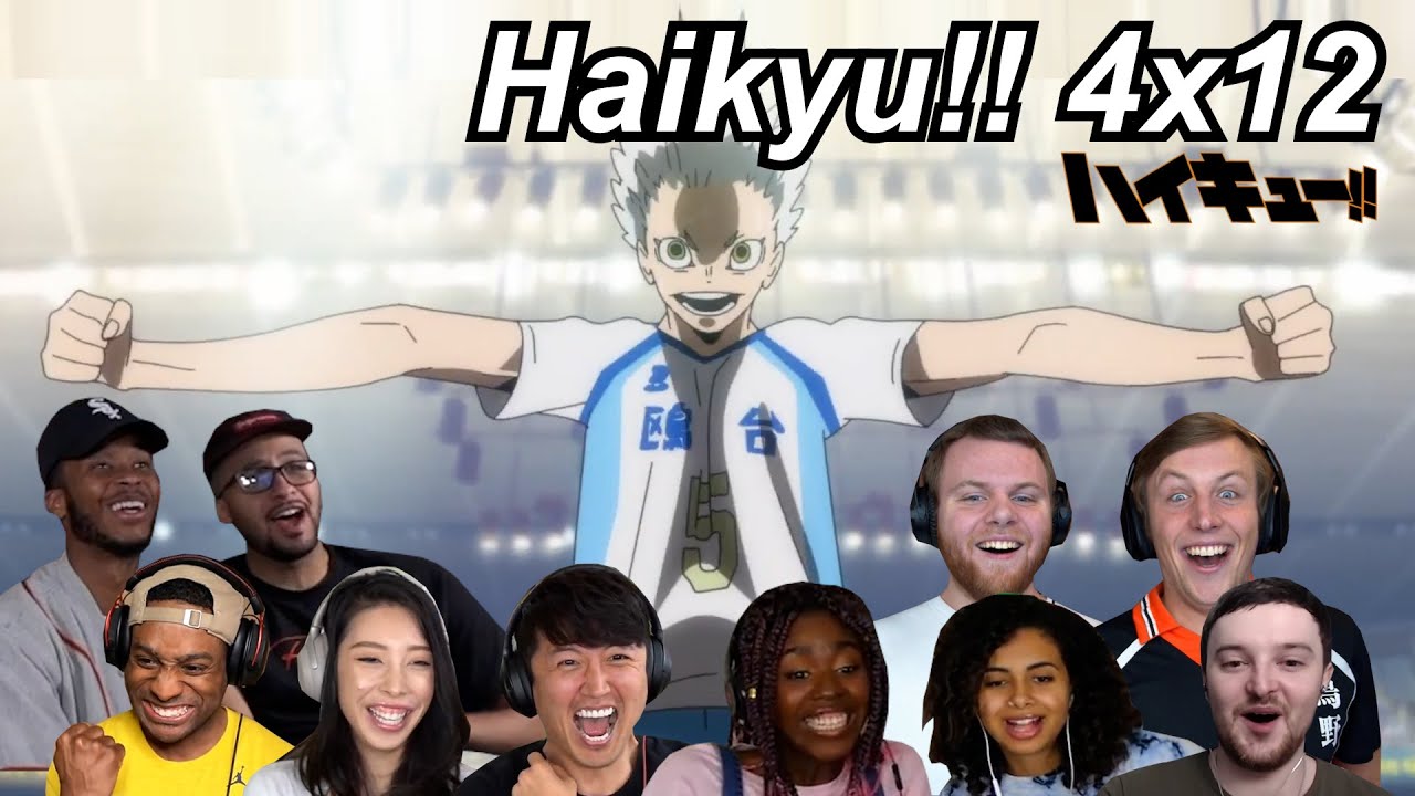 Haikyu!! 4x12 Reactions | Great Anime Reactors!!! | 【ハイキュー!!】【海外の反応】