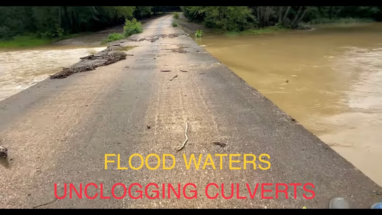 FLOOD WATERS/unclogging culverts/house explore/snake sighting- 07/2023
