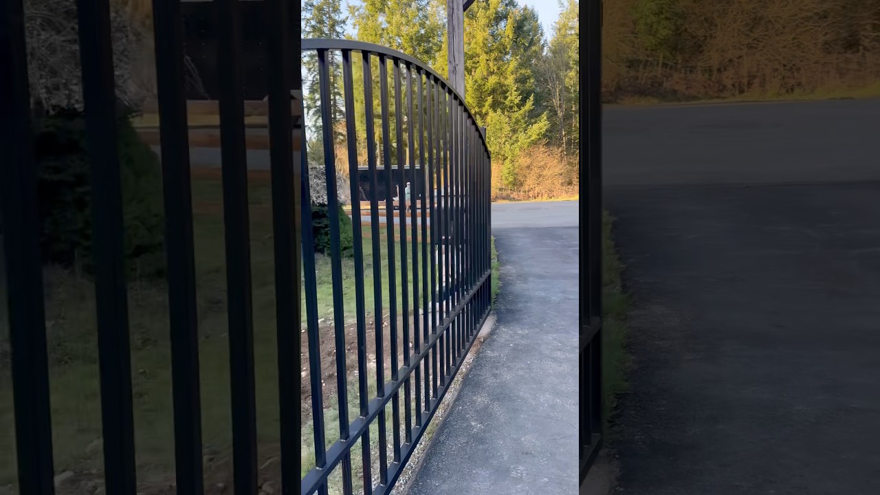 12&rsquo; single swing gate with LiftMaster Clean install, smooth operation, built to last. glciron.com