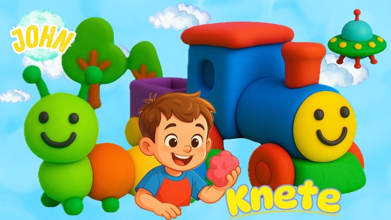 Play-Doh Raupe, Zug & UFO selber machen - Easy Clay Crafts for Kids! Knet Idee