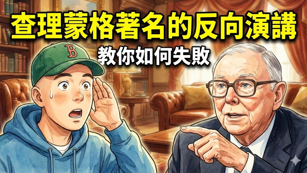 蒙格著名的反向演講!!!這場教你如何失敗的演講必將成經典!!!與其模仿難以複製的成功，不如避開必敗的坑！這是我看過最清醒的人類生存指南，也是蒙格反向思考的精隨!!!