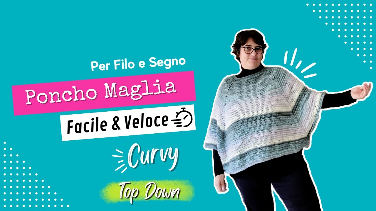 Maglia Poncho top down  Curvy