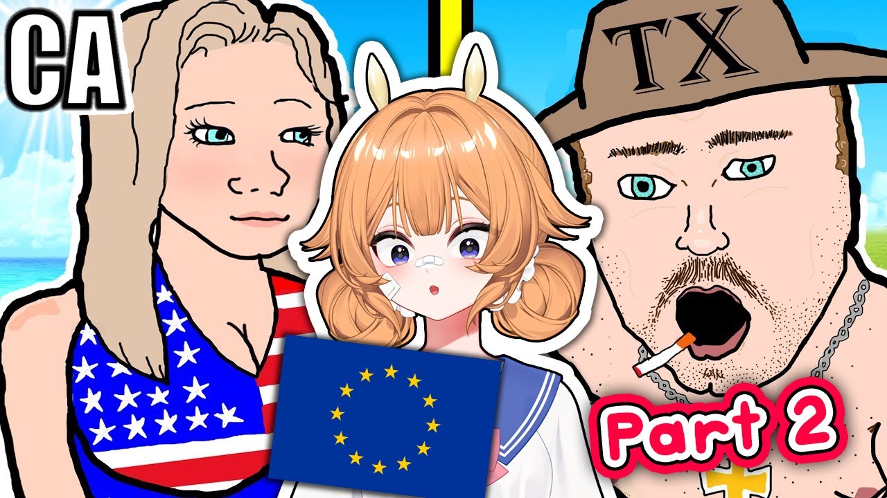 EUROPEAN VTUBER reacts to USA STATES EXPLAINED (pt 2) by Geopold