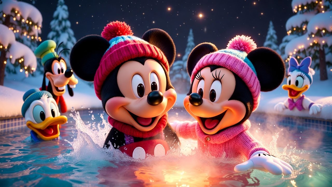 Mickey & Minnie Winter Swimming Pool Adventure ❄️🏊‍♀️ | Snowy Pool Fun Episode 7 #mickeymouse