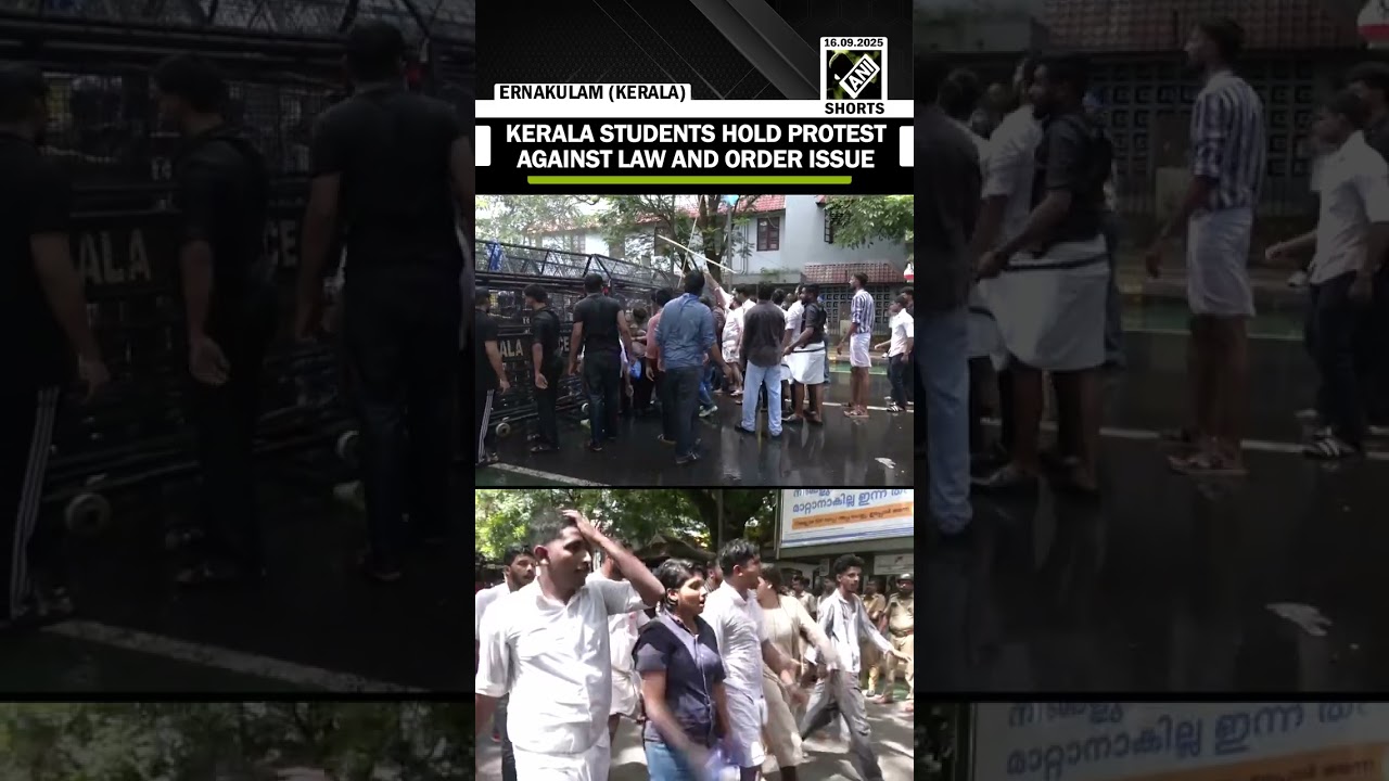 Students hold protest against law and order issue in Kerala