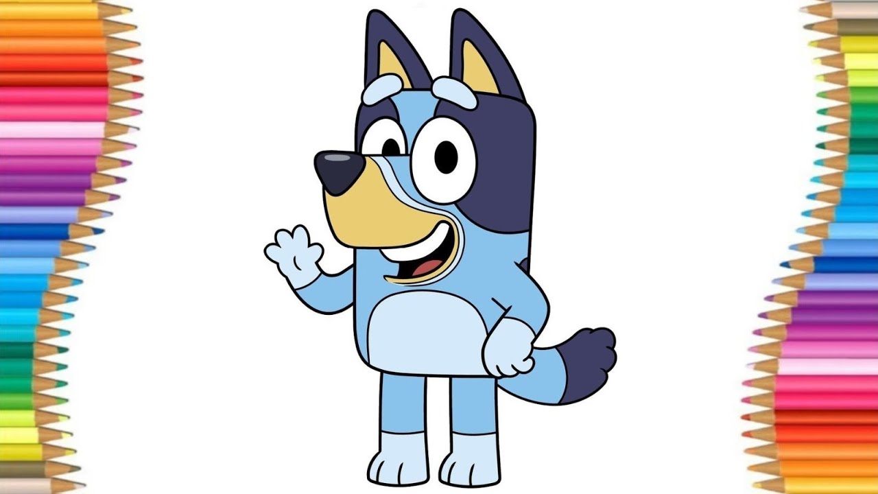 Bluey Çizimi, Çizgi Film Bluey, Çocuklar İçin Kolay Çizim, Adım Adım Nasıl Yapılır, Nasıl Çizilir