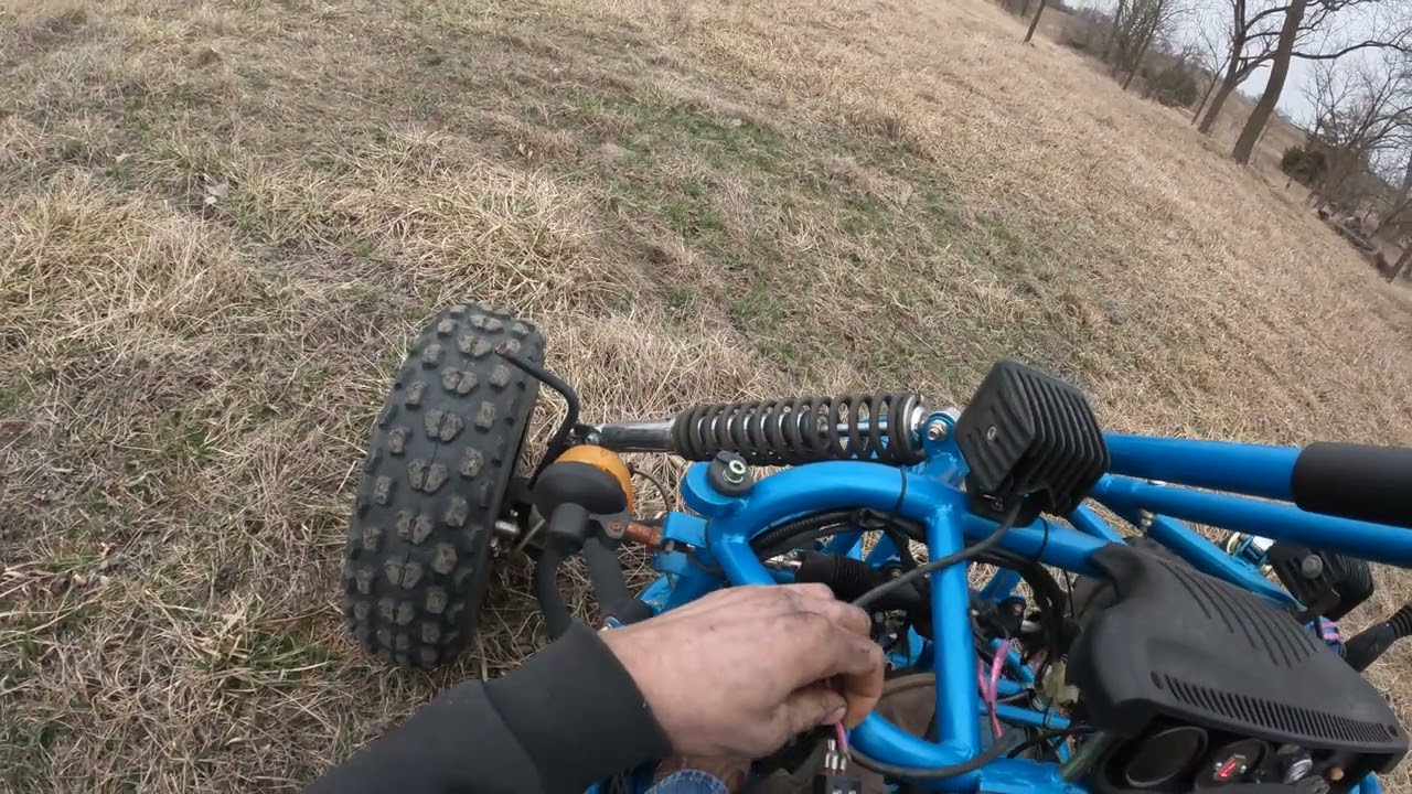 Trying to have fun on the go kart before the snow