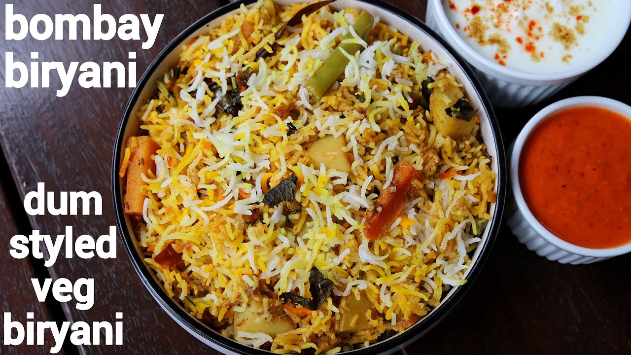 bombay biryani recipe | mumbai biryani | बॉम्‍बे बिरयानी | bombay veg biriyani