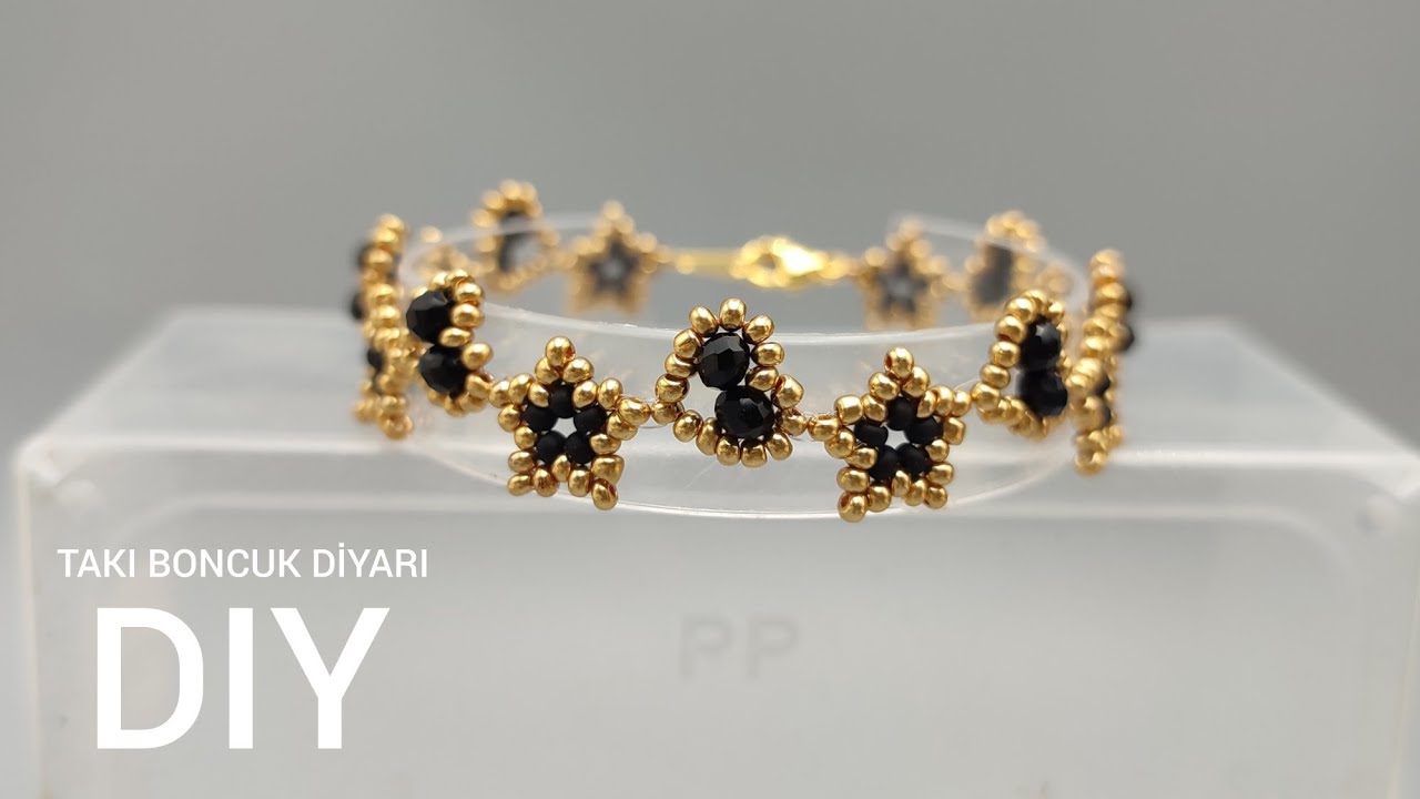 Kalp ve Yıldız bileklik yapımı.. {DIY} Heart and Star bracelet.. how to make beaded Bracelet