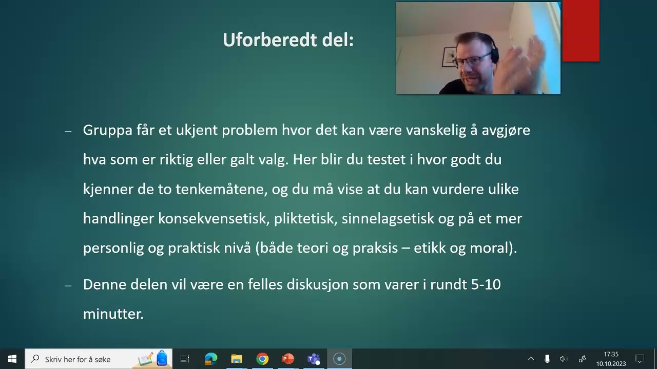Etikk og moral - forberedelse til fagsamtale