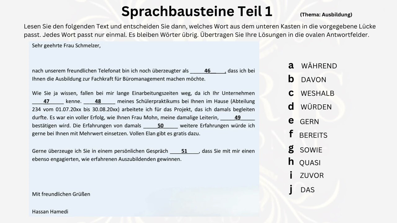 Sprachbausteine No 6 | TelcB1 | B1 | Prüfung | Telc #telcb1prüfung #telcb1lesen #deutsch