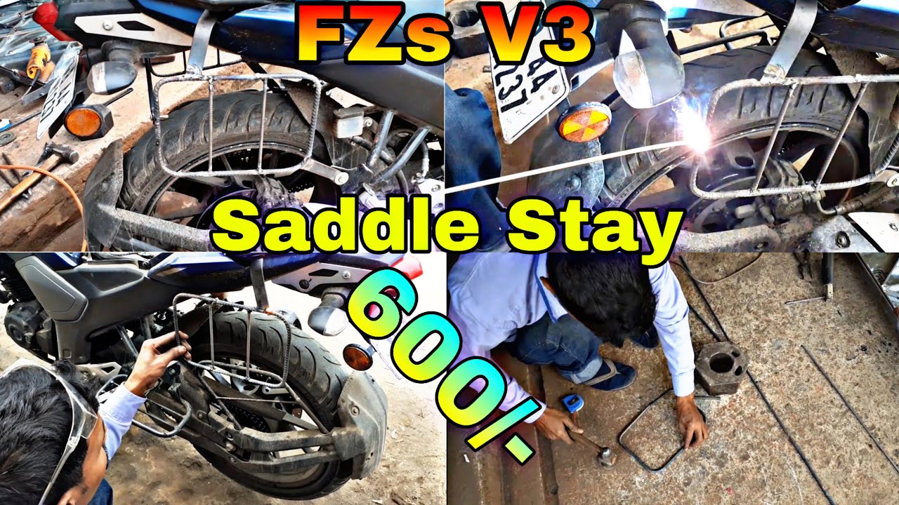 Fz-s v3 Saddle Stay//Made by construction rod Only 600/-