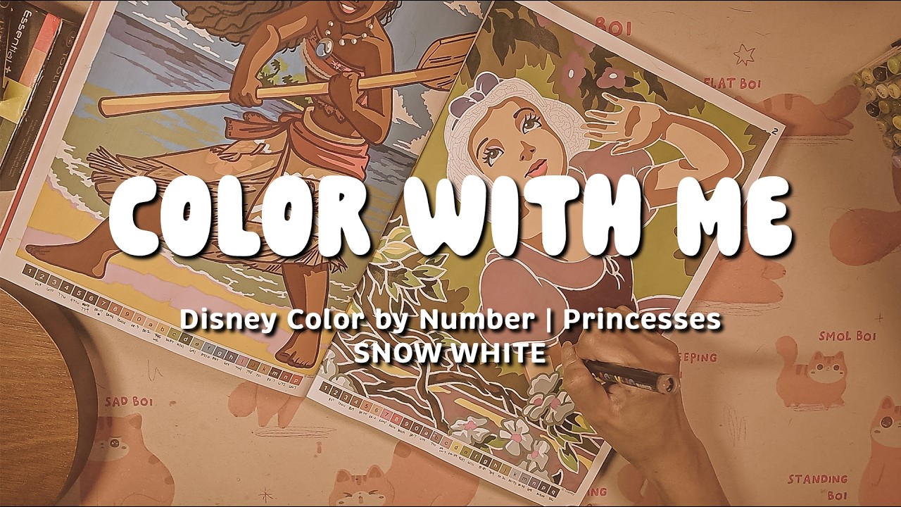 COLOR WITH ME | Disney Mystery Coloring / Color by Number | Princesses | Snow White