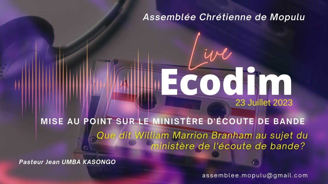 ACM: Live culte du Dimanche 23 Juillet 2023 - Pasteur Jean UMBA