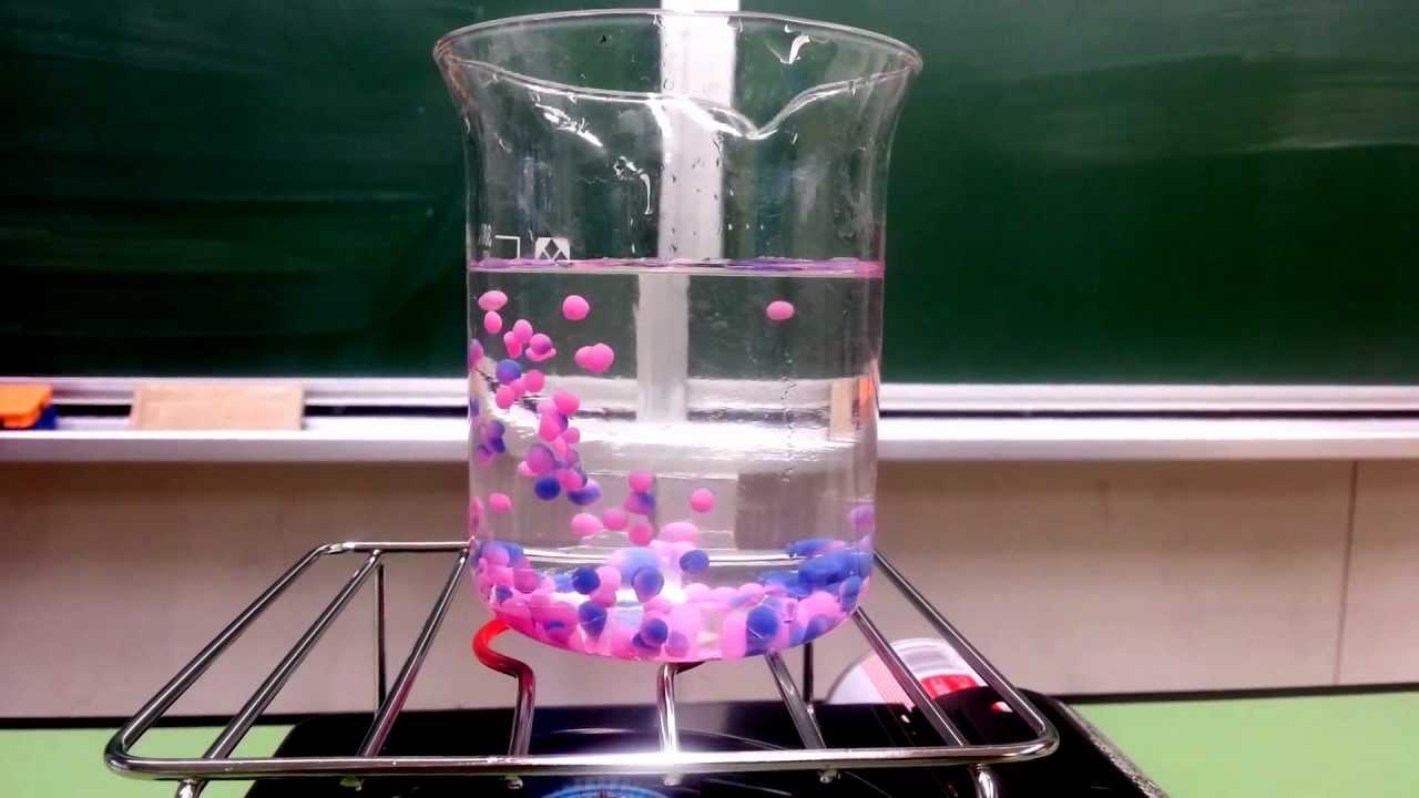 水のあたたまりかた。対流の様子